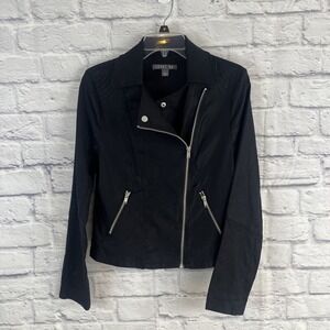 Level 99 Linen Blend Moto Biker Side Zip Goth Rock Edgy Jacket Size Small